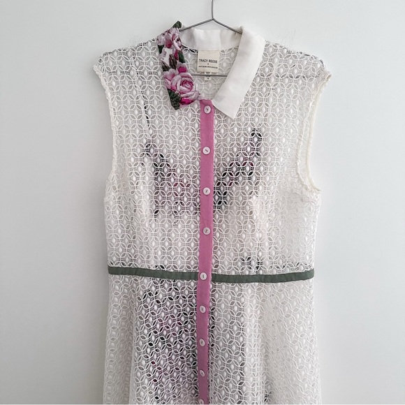 Anthropologie X Tracy Reece 2- Piece Cherry Blossom Midi Shirtdress - Picture 4 of 14